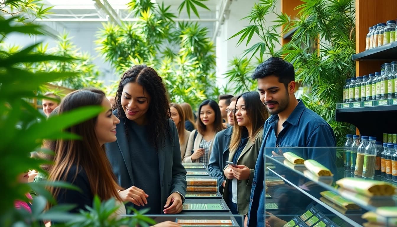 Get informed on where can u buy weed with a lively marketplace featuring diverse shoppers.