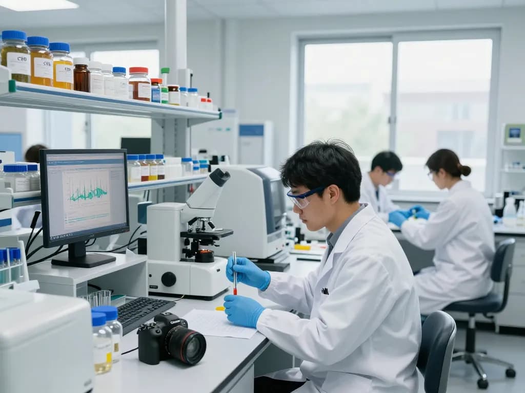 WeeDutch scientists researching premium cannabinoid extracts in a lab.