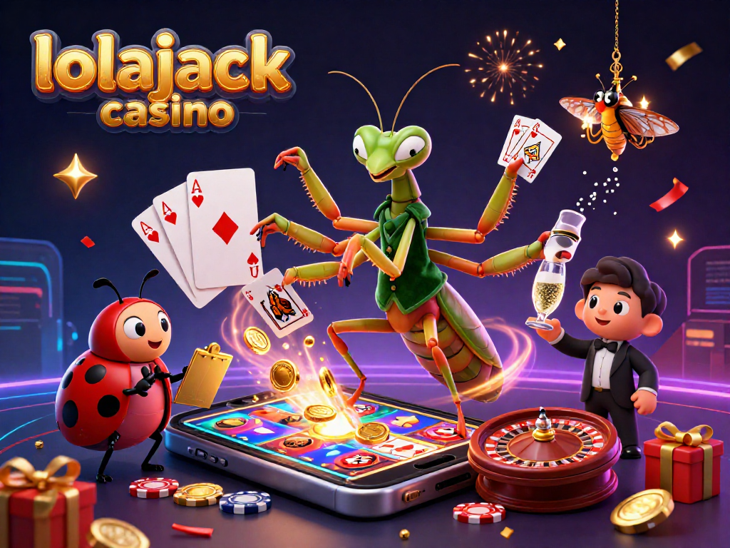 Join the fun at lolajack casino with thrilling cards and vibrant gaming elements in a festive atmosphere.