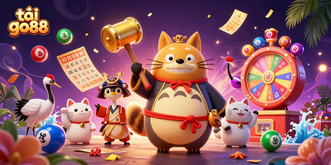 Experience the excitement of tải go88 with vibrant casino elements and cheerful characters in action.
