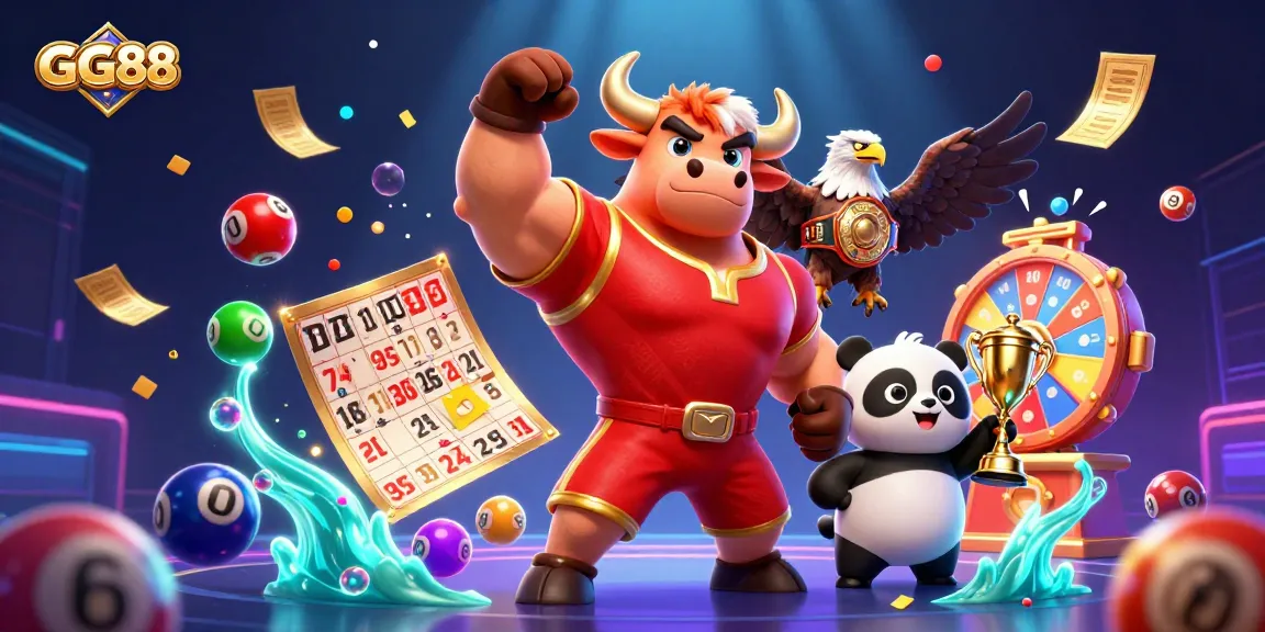 Engage with GG88's thrilling lottery experience featuring vibrant characters and dynamic game elements.