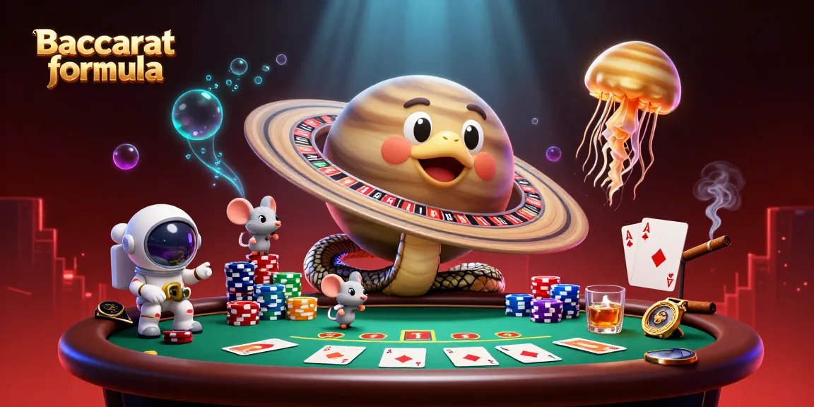 Place your bets with the Baccarat formula while tiny astronaut mice engage in cosmic casino gameplay.