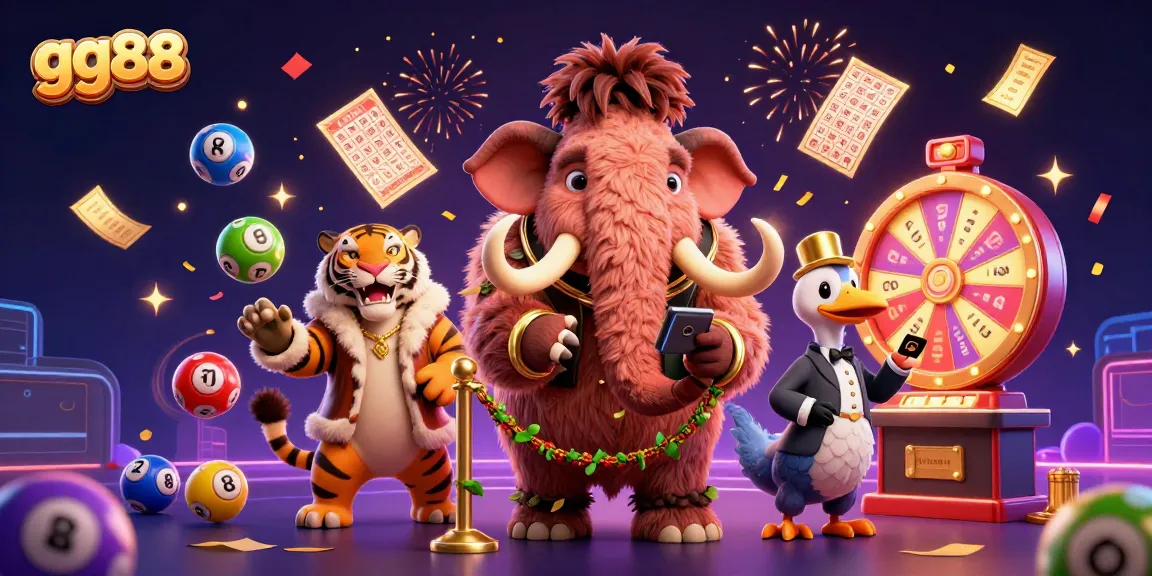 Experience the excitement of gg88 with engaging casino characters amid colorful elements, creating a festive atmosphere.