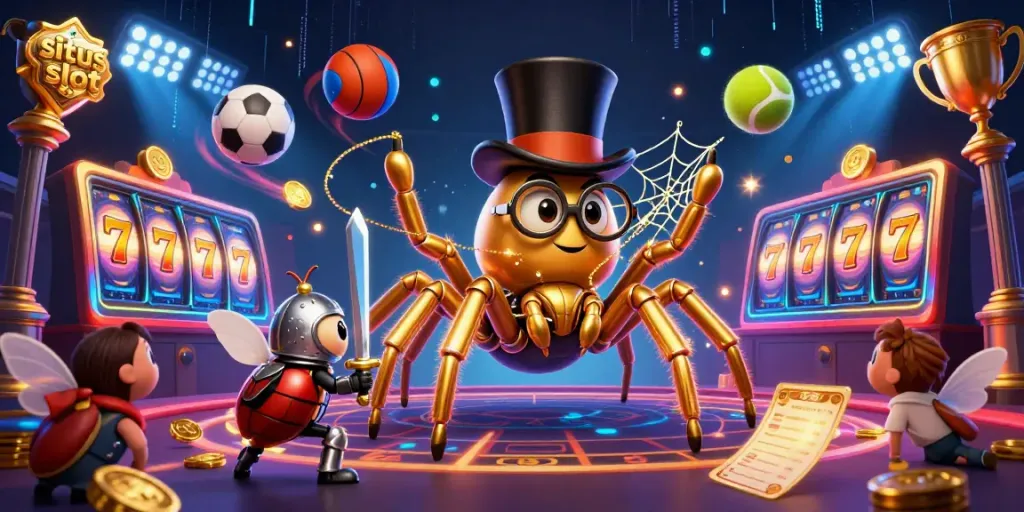 Menangkan permainan situs slot dengan keberanian ksatria kecil dan tarantula berkilau yang menarik perhatian.