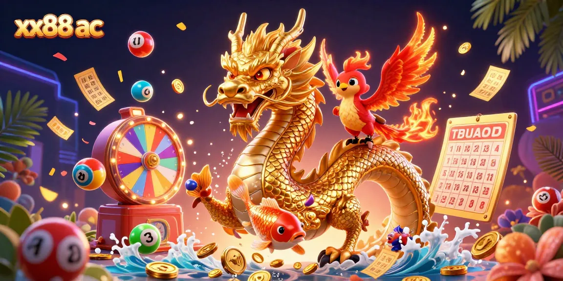Experience the thrill of xx88 ac with vibrant lottery elements and captivating casino characters.