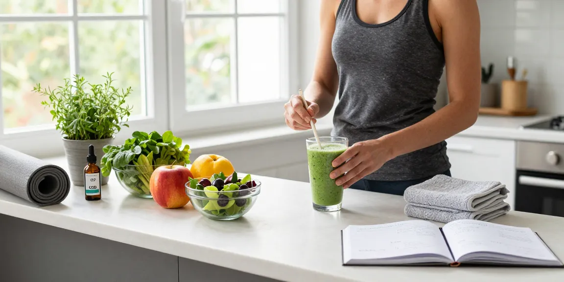 Experience geek bar thc with our premium CBD oil amidst a vibrant wellness smoothie setup.