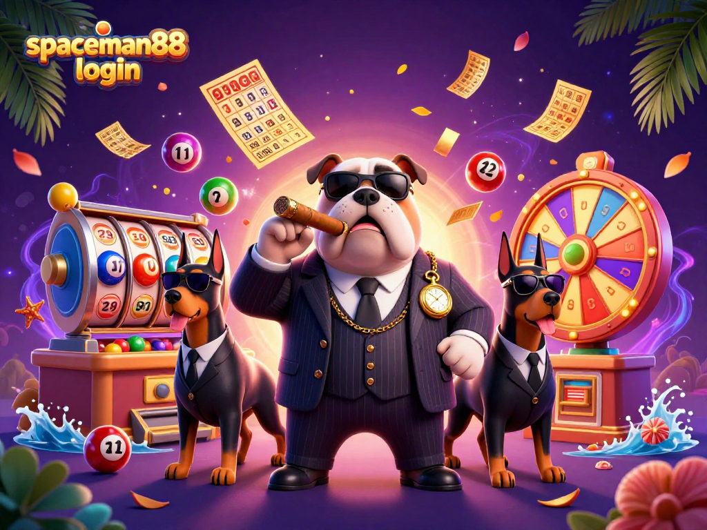Experience immersive gaming action with spaceman88 login in this vibrant casino illustration.