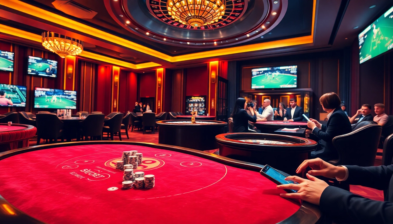 sbobet betting scene with poker chips and mobile gaming excitement.