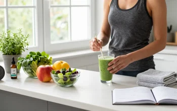 Experience geek bar thc with our premium CBD oil amidst a vibrant wellness smoothie setup.